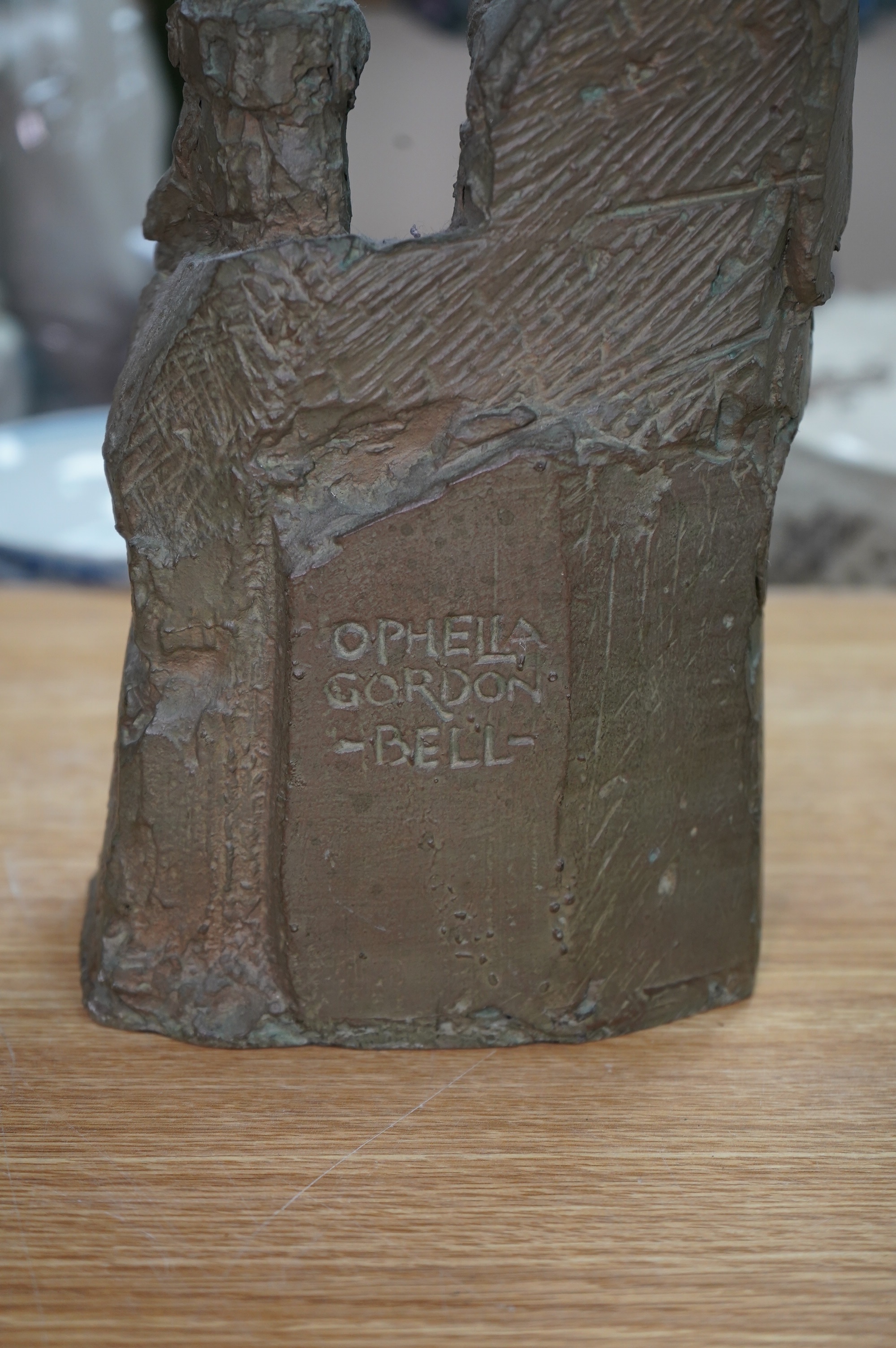 Ophelia Gordon Bell, ‘’Challenge’’, a composition sculpture of a mountaineer, signed, 75cm high. Condition - good